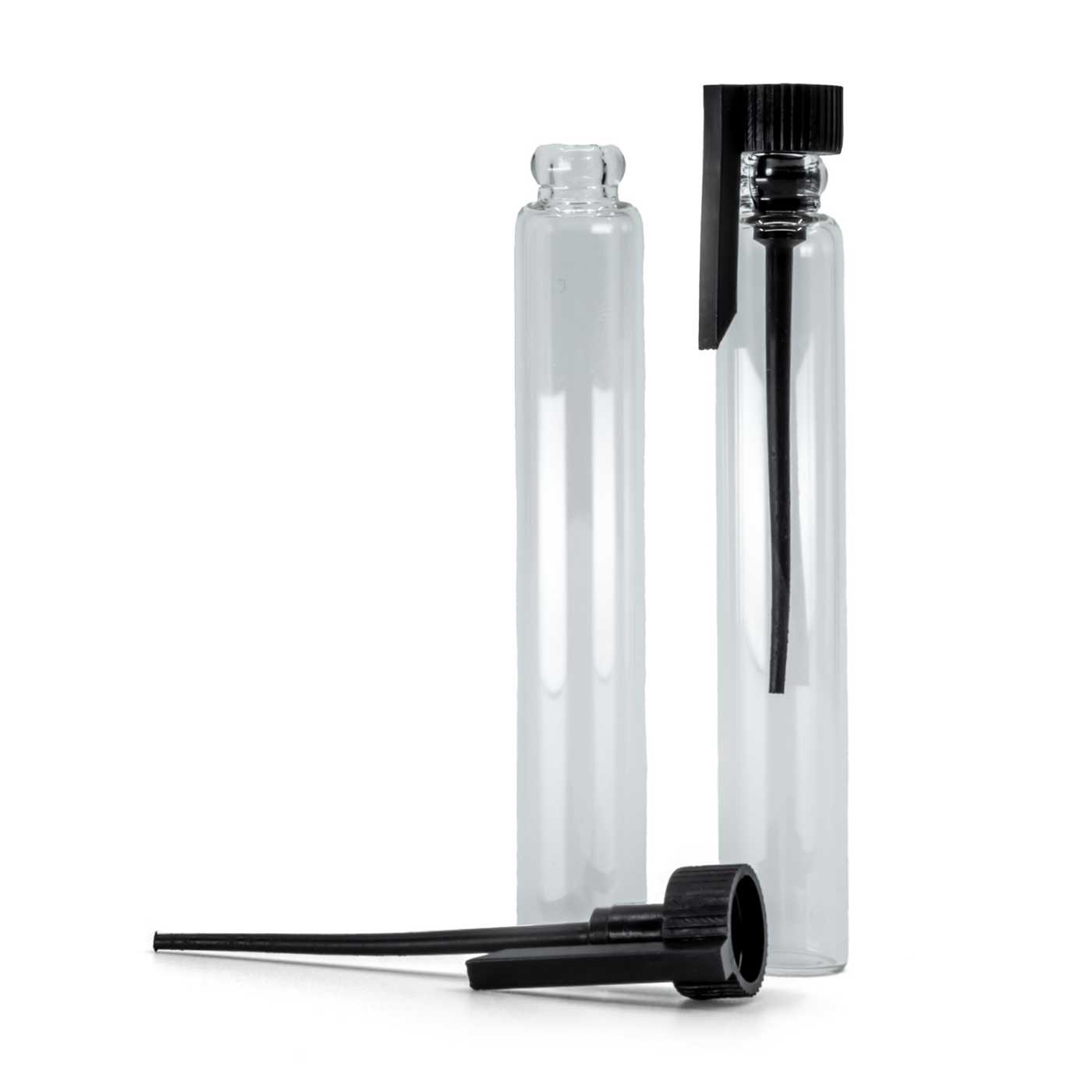Sklenený kozmetický tester s čiernym vrchom, 3 ml